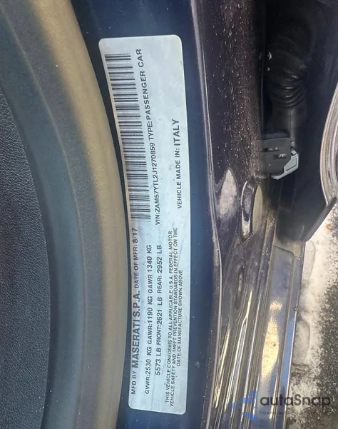 2018 Maserati Ghibli S z USA, uszkodzony, nr VIN ZAM57YTL2J1270859